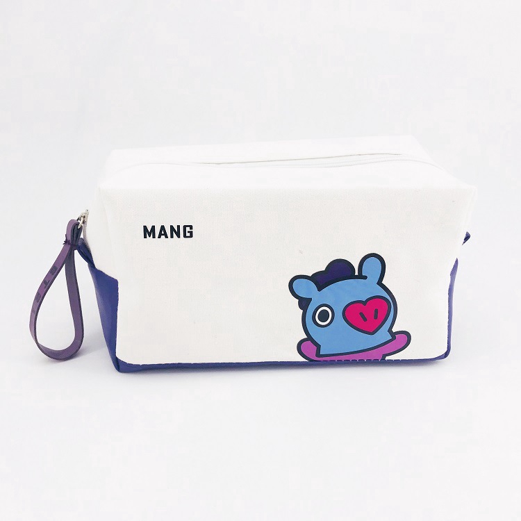 Kpop BTS bt21 Pencil Pen Cosmetic Makeup Bag Leather Coin Bag school supplies