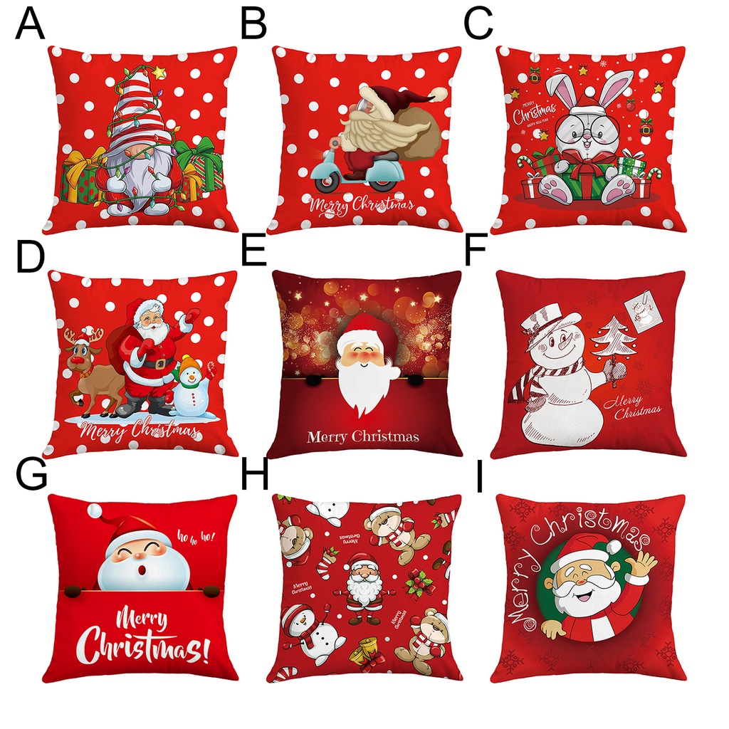 Vỏ Gối Ẩn Thoáng Khí Có Khóa Kéo In Họa Tiết Ông Già Noel Trang Trí Nhà Cửa / Khách Sạn