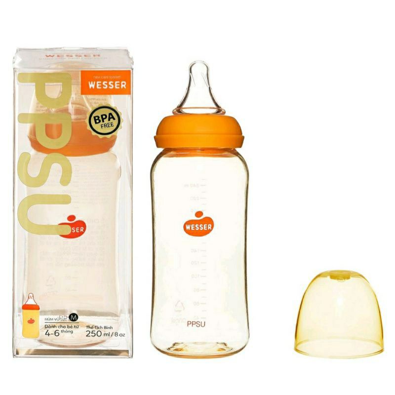 Bình sữa PPSU wesser cổ hẹp 250ml