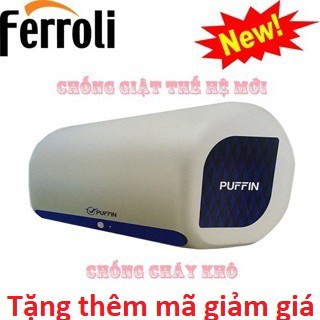 Bình nóng lạnh Ferroli Rapido Puffin 20L PE bảo hành 8 năm- ruột bình tráng men Titan