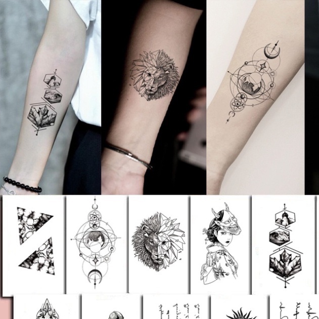Hình Xăm mẫu A Dán Tạm Thời Chống Nước 6cm x 10cm Có Thể Chuyển Đổi Trong 15 Ngày Trang trí nail mi spa thẩ