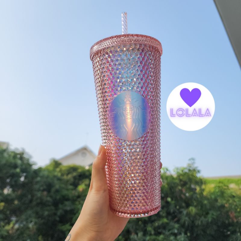 Ly Starbucks Twinkle Rose Gold 24oz 710ml