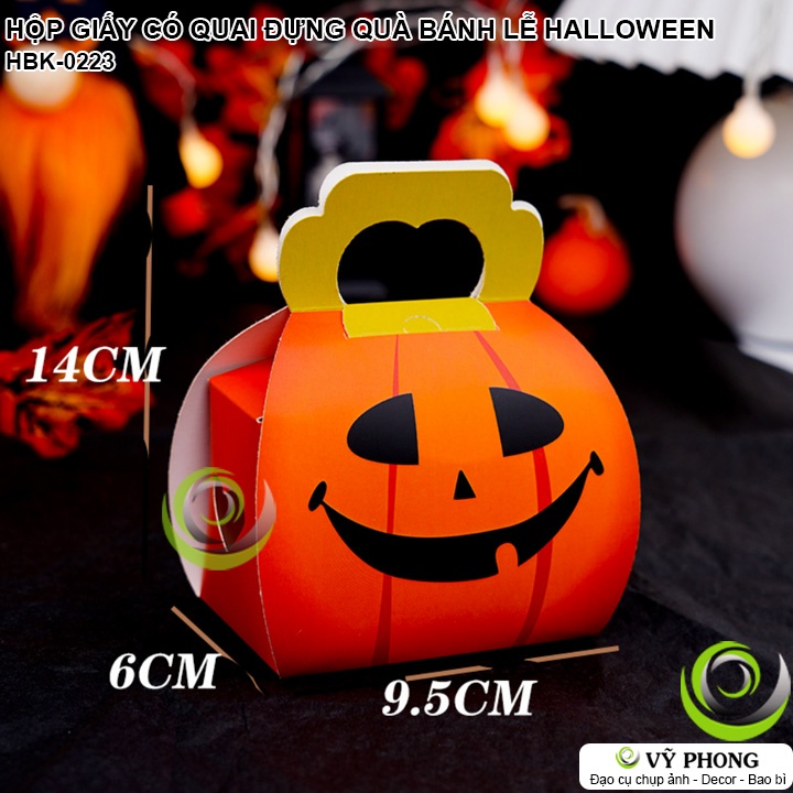 HỘP GIẤY CÓ QUAI XÁCH ĐỰNG BÁNH KẸO LỄ HALLOWEEN HỘP ĐỰNG QUÀ TẶNG DECOR TRANG TRÍ LỄ HỘI MA QUỶ HBK-0223