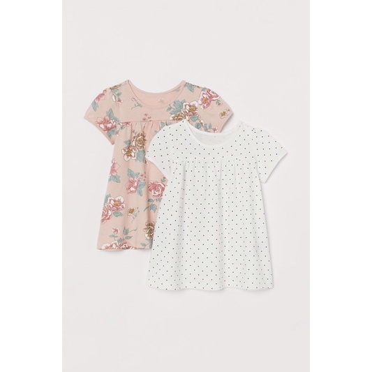 Set 2 váy bé gái cộc tay cổ tròn cho bé gái săn sale Us sz 1.5-2y