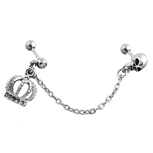 Khuyên vành tai hình vương miện bằng thép y tế