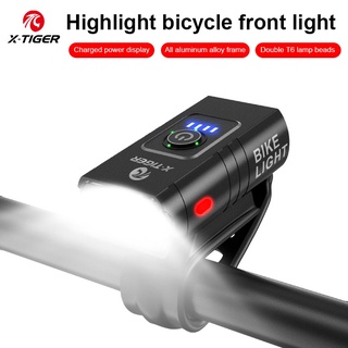 X-TIGER Đèn chiếu sáng phía trước xe đạp Sạc pin ban đêm Đèn đi xe đạp siêu sáng Đèn xe đạp