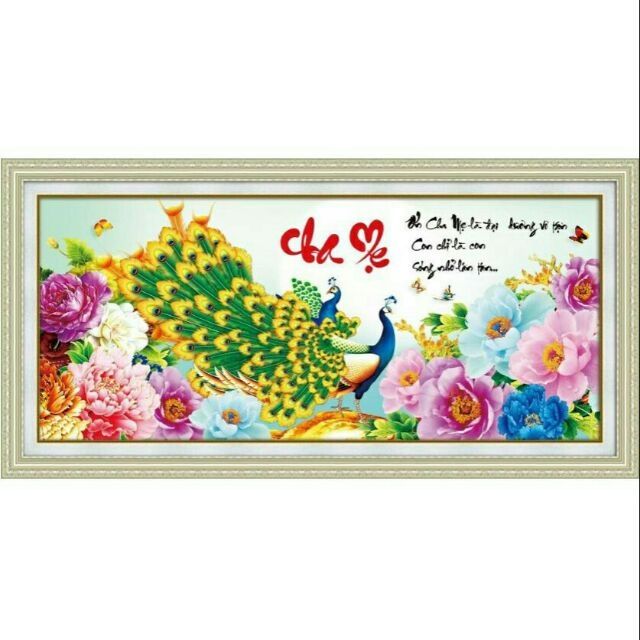 Tranh thêu 3D CHA MẸ 88952 (82x40)