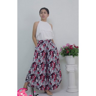 Quần ống rộng hoa văn hiện đại (ống xếch)