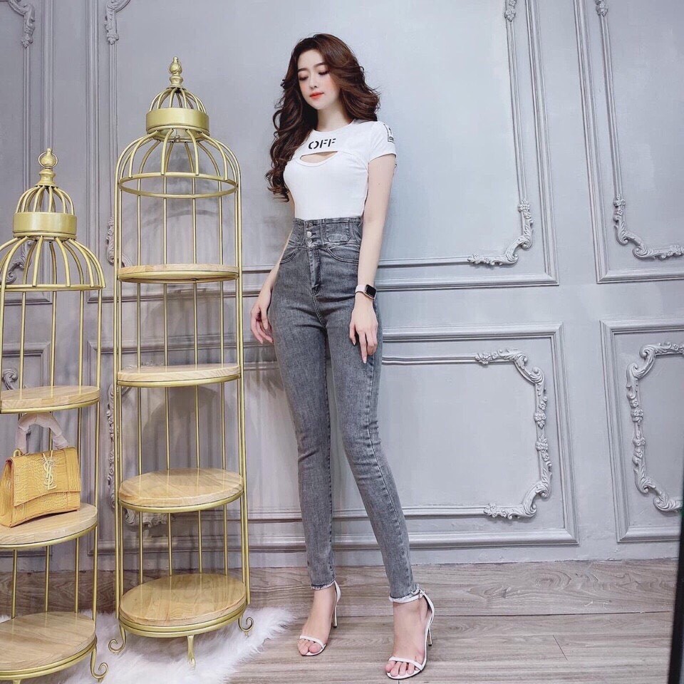 Quần jean nữ King168 , jean nữ cao cấp co dãn HN56
