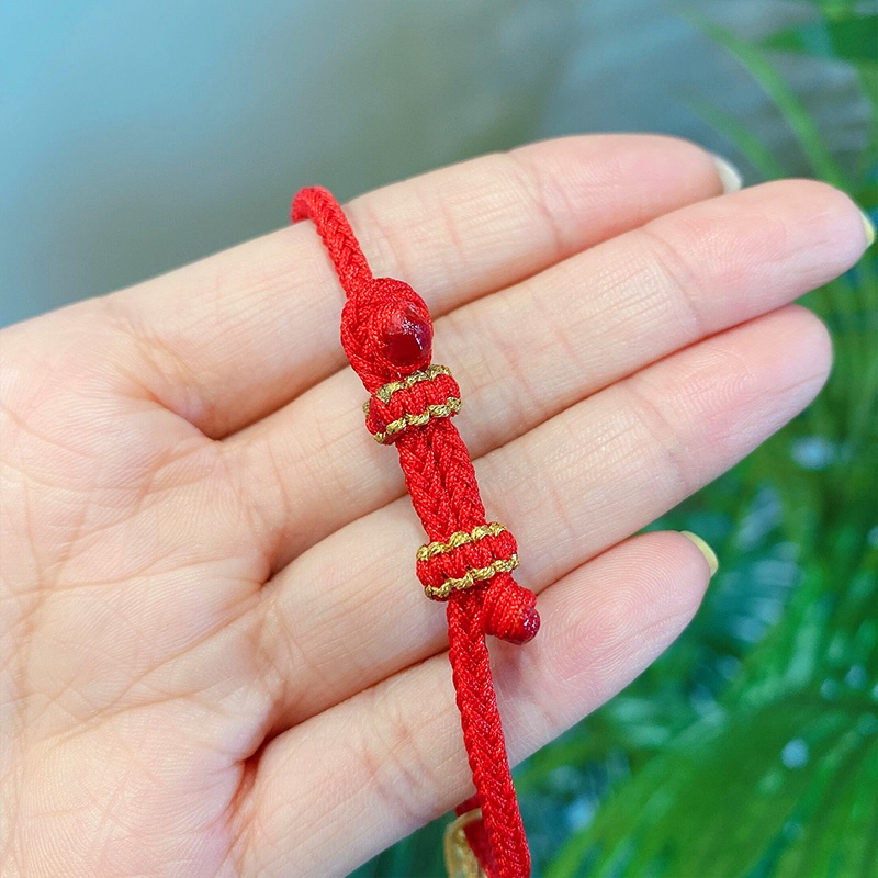 Bộ Phụ Kiện Trang Sức Vòng Tay Màu Đỏ/Vàng Tự Làm Thủ Công