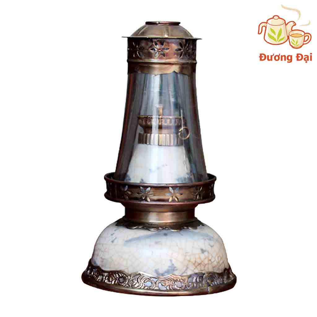 Đèn thờ dầu men rạn Bát Úp cổ Gốm Sứ Bát Tràng Đương Đại