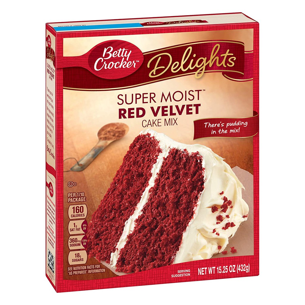 BỘT LÀM BÁNH BETTY CROCKER SUPER MOIST CAKE MIX RED VELVET 432g