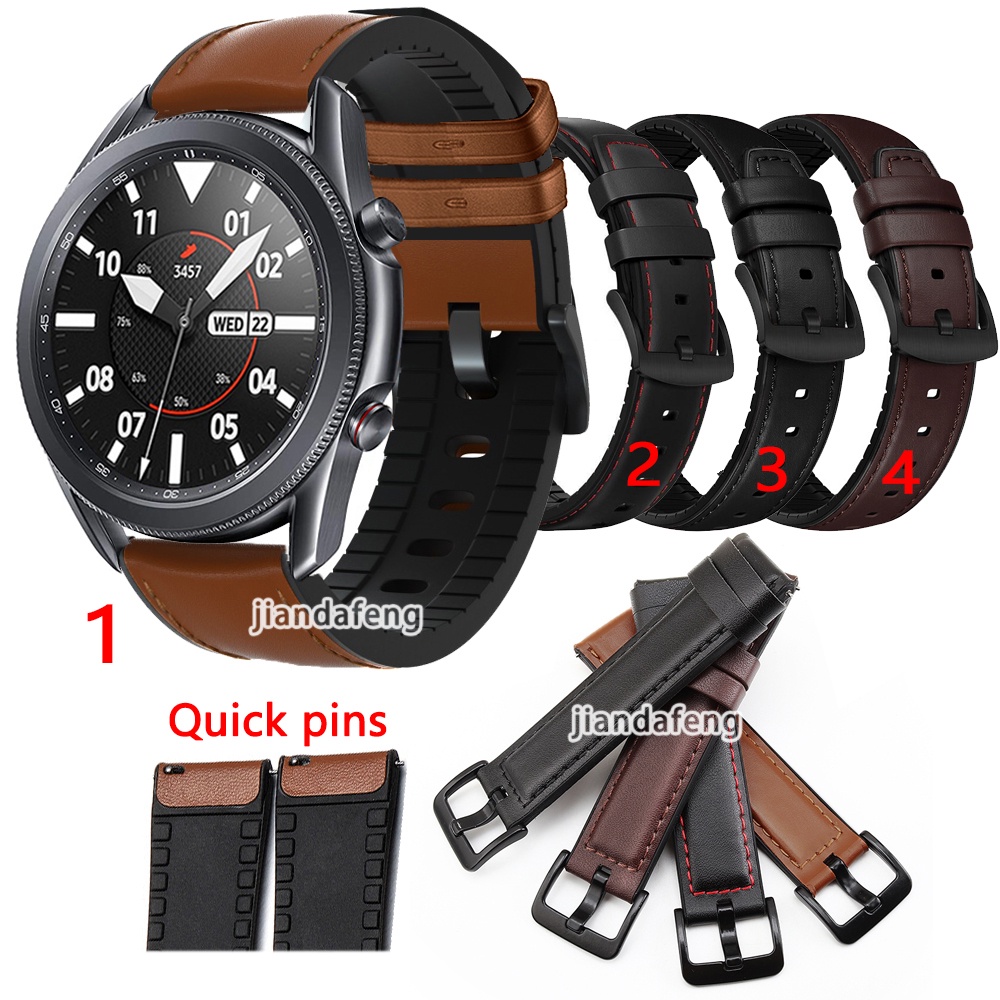 Dây Đeo Bằng Da Chống Thấm Nước Cho Đồng Hồ Thông Minh Samsung Galaxy Watch 3 41mm 45mm