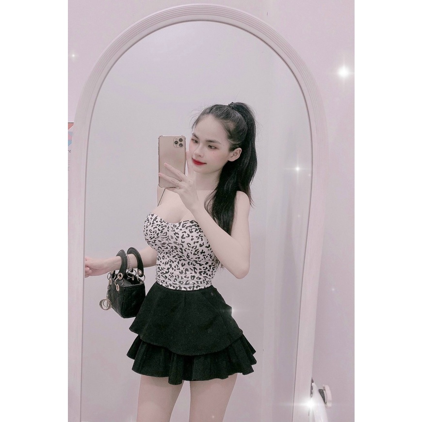 Áo hai dây hoạ tiết beo vằn cúp ngực xịn ☘️☘️☘️☘️Tv alohashop91