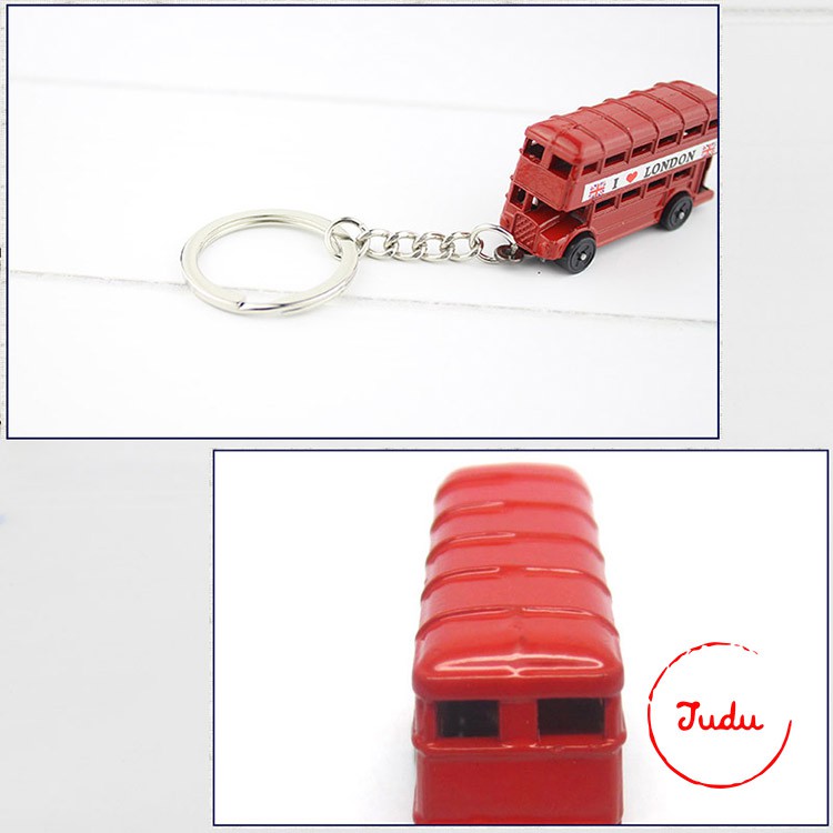 Móc Khóa Balo Cao Cấp Phong Cách Anh Quốc Bằng Kim Loại (Bus, Telephone Booth)