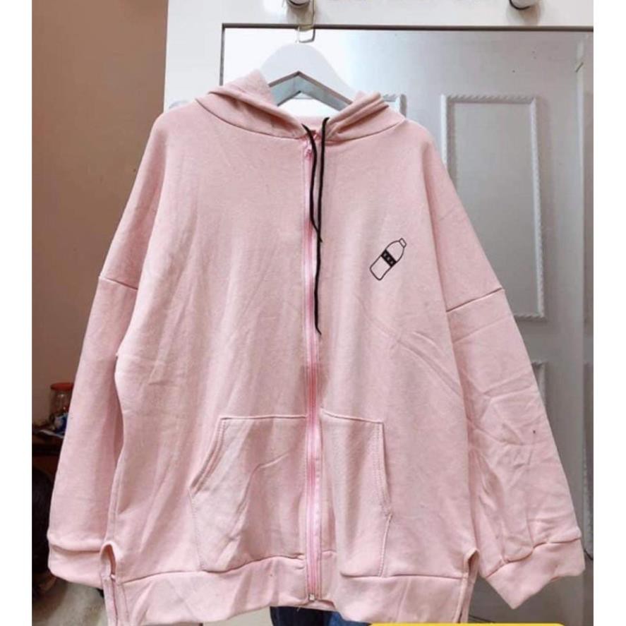 Áo Hoodie Form Rộng Nữ 🌸 Áo khoác nỉ xẻ tà bigsize màu Đen | Be | Xám Ulzzang HOT 🌸