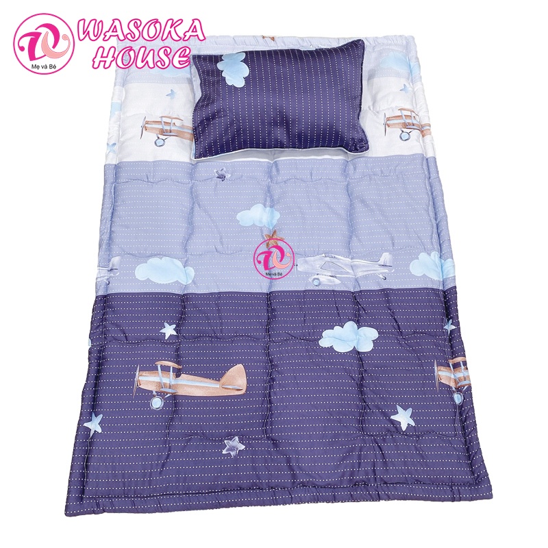 Bộ gối nệm cho bé đi học vải Tencel cực mềm mát, nhiều kích thước, họa tiết đáng yêu