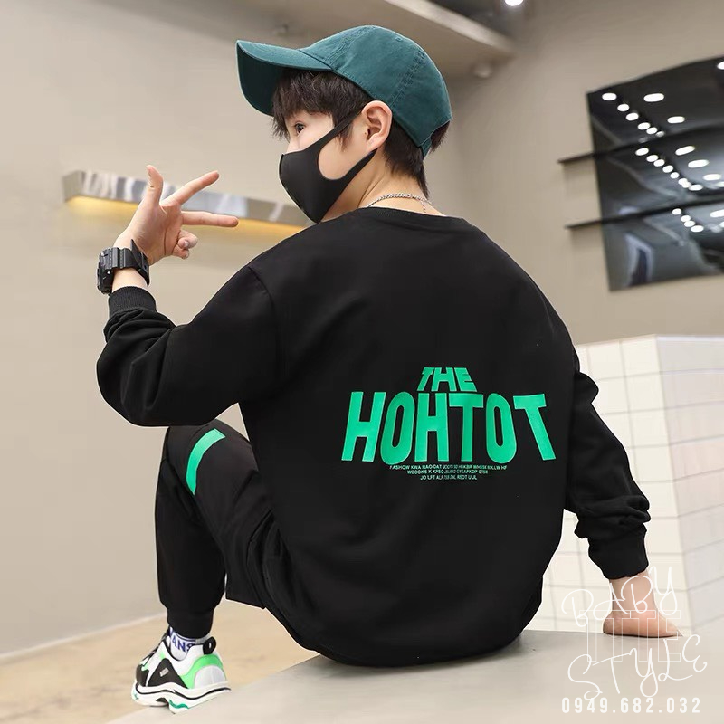 Bộ quần áo thu đông bé trai “HOH“ 14-45kg, đồ dài tay ấm áp cho bé trai 4-14 tuổi. Vải da cá dày đẹp. Hàng may kỹ. B41