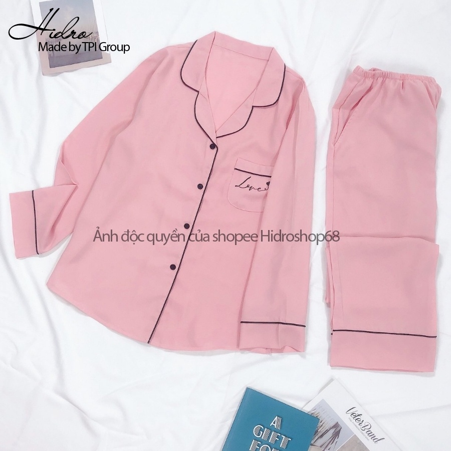 Bộ Pijama lụa thiết kế 3D dài dài Zami
