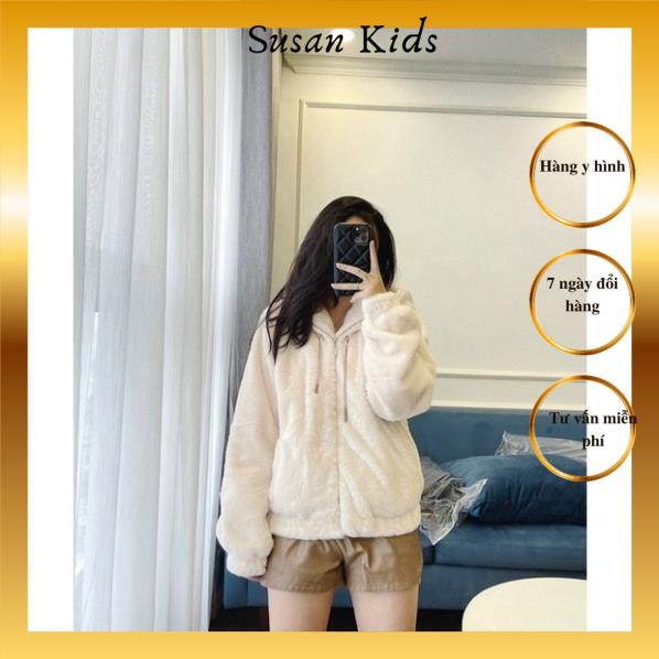 ÁO KHOÁC MŨ LÔNG 3 MÀU CHO NỮ - new