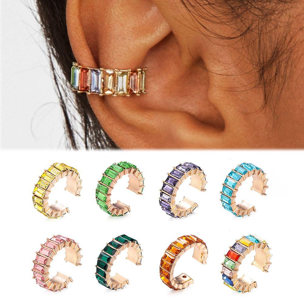 Khuyên Tai Đeo Vành Tai Không Xỏ Lỗ Chữ C Đính Đá CZ 1 Thời Trang Dự Tiệc Cho Bạn Gái