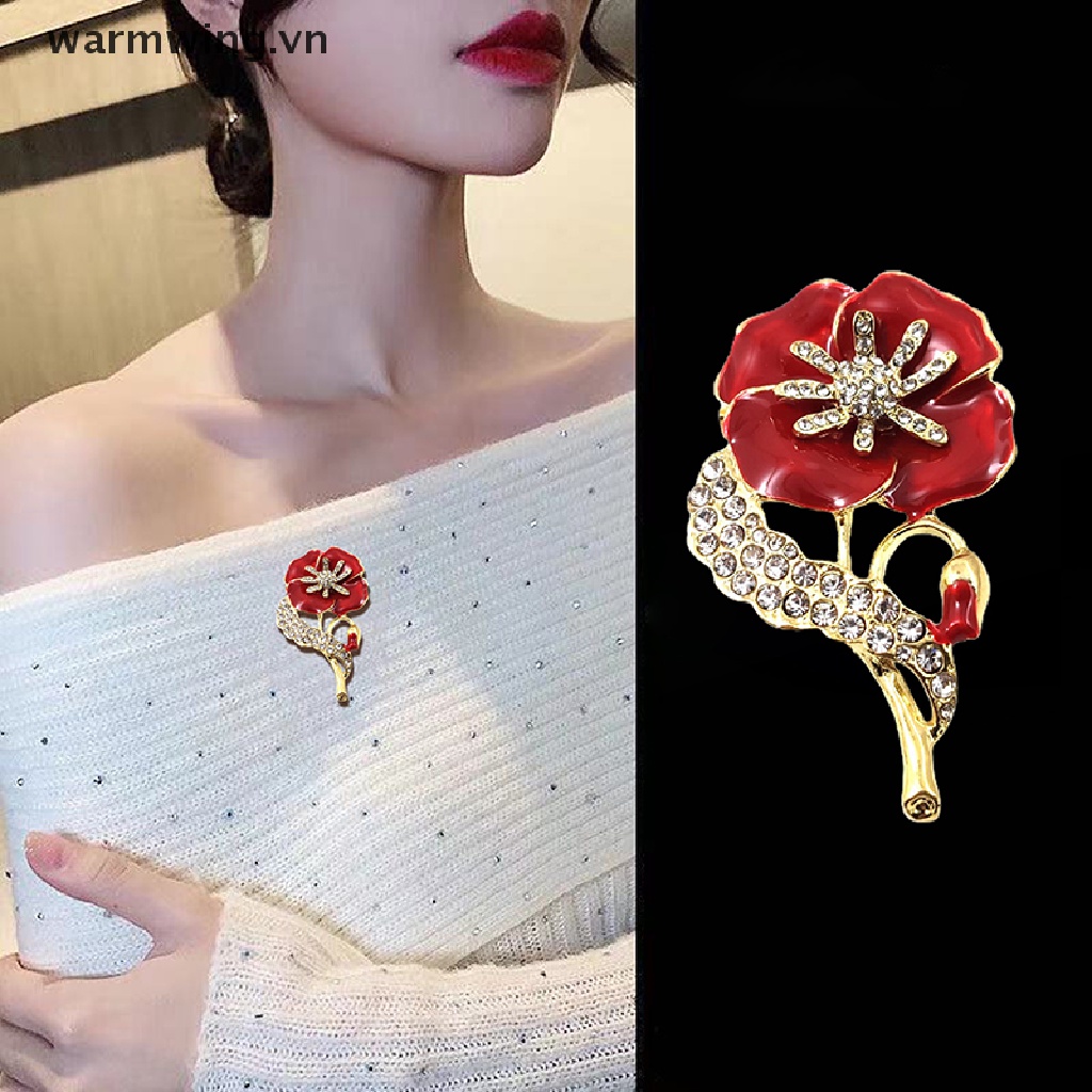 Cài Áo Hình Hoa Cẩm Chướng Đỏ Thời Trang
