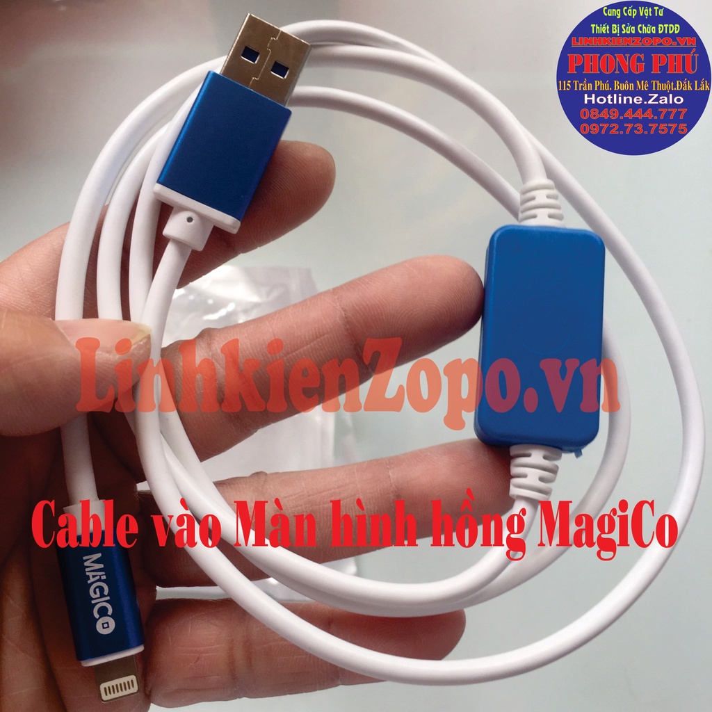 Cáp MAGICO Vào Màn Hình Hồng Edit Full Xanh 3uTools