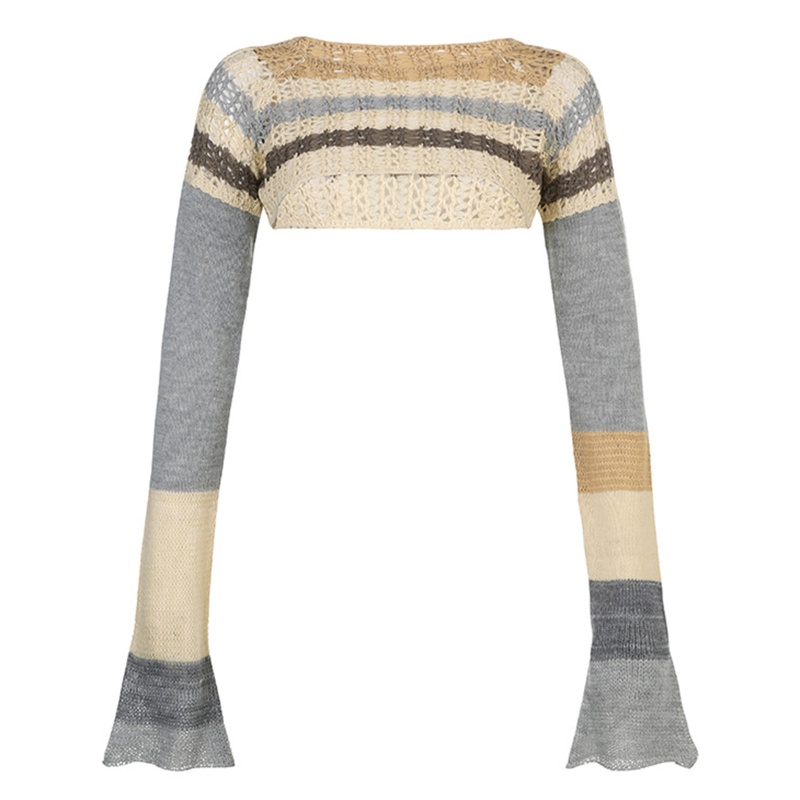 Áo Sweater Dệt Kim Y2k Tay Dài Khoét Lỗ Thời Trang Đường Phố Cho Nữ