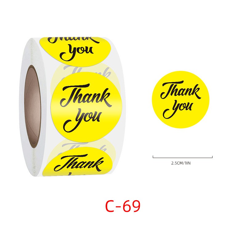 Set 500 tem dán THANK YOU - UniLabel