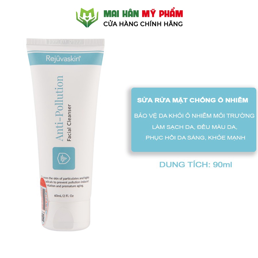 Sữa rửa mặt Rejuvaskin Anti-Pollution Facial Cleanser ngừa tác động xấu từ môi trường 60ml