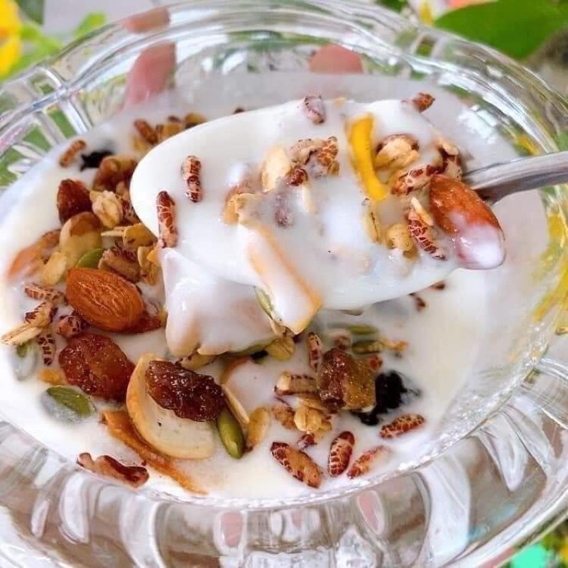 Granola ngũ cốc yến mạch mix 7 loại hạt 450gr, ăn kiêng healthymix các loaii hạt siêu thơm ngon