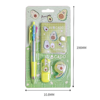 Bộ sổ tay mini : bút dạ quang, viết 4 ngòi, băng keo hoạt hình nhiều mẫu ngẫu nhiên dễ thương
