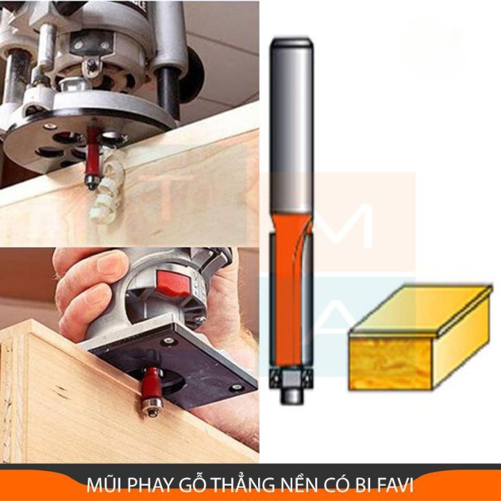 MŨI PHAY GỖ THẲNG TỐT CÓ BI TỪ 6MM - 12MM HÀNG CAO CẤP