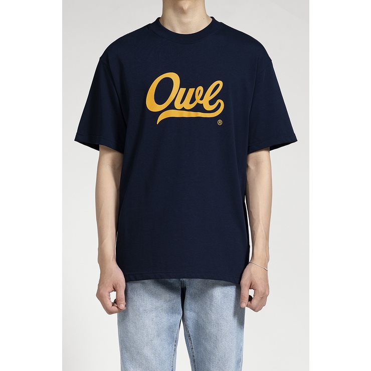 OWL BRAND® RETRO TEXT TEE - Áo thun in chữ cổ điển / Navy - OWL010322