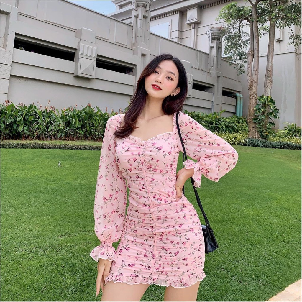 [FREESHIP, HOT] VÁY HOA CỔ VUÔNG NHÚN 3 MÀU CỰC XINH | BigBuy360 - bigbuy360.vn