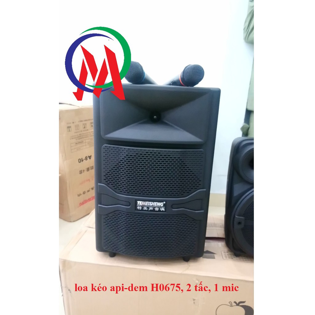 [Mã 11ELSALE hoàn 7% đơn 300K] loa kéo api-dem H0675, 2 tấc, 1 mic