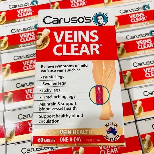 Viên uống hỗ trợ cải thiện giãn tĩnh mạch [Úc] Venis clear Caruso's [Chính hãng]