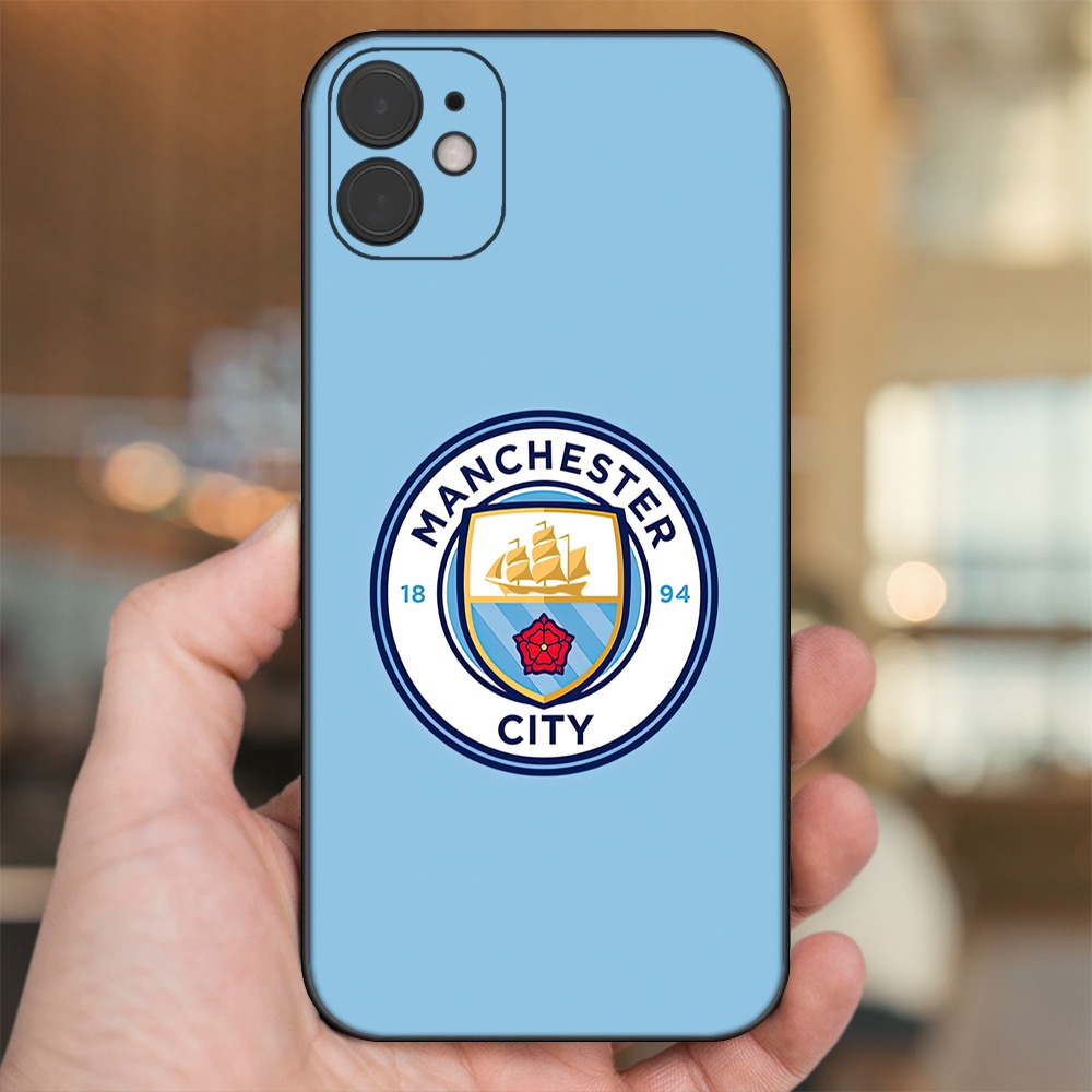 Ốp lưng iPhone 11 dẻo đen cạnh vuông in hình Manchester City MC