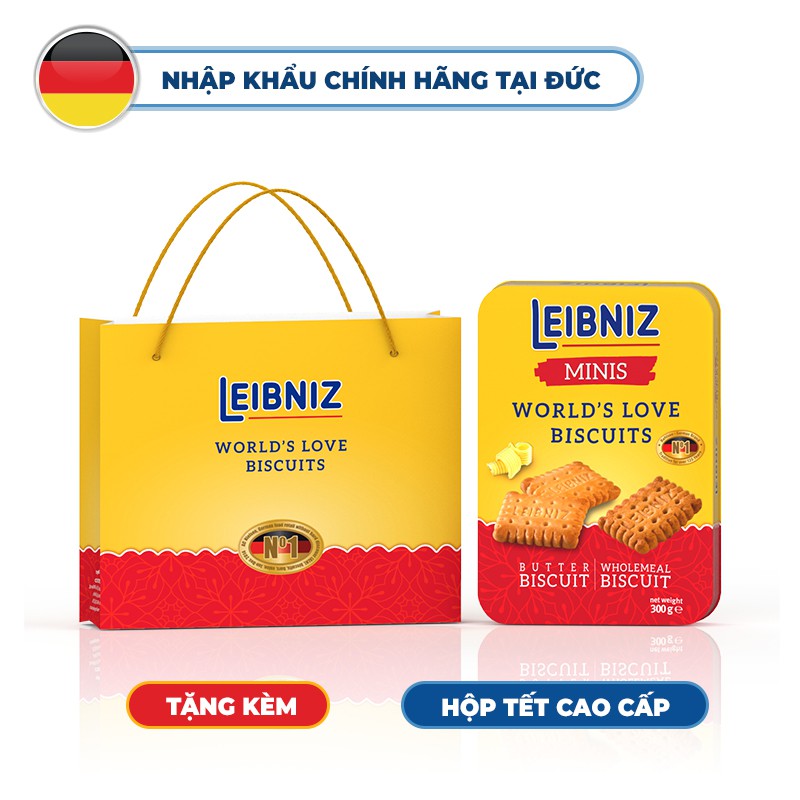 Hộp bánh Leibniz World love biscuit mini 300g Đức quà tết cao cấp 2022