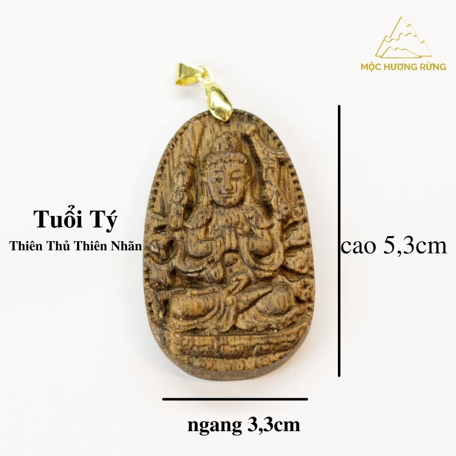 Mặt Phật Bản Mệnh Đeo Cổ Gỗ Trầm Hương Tốc