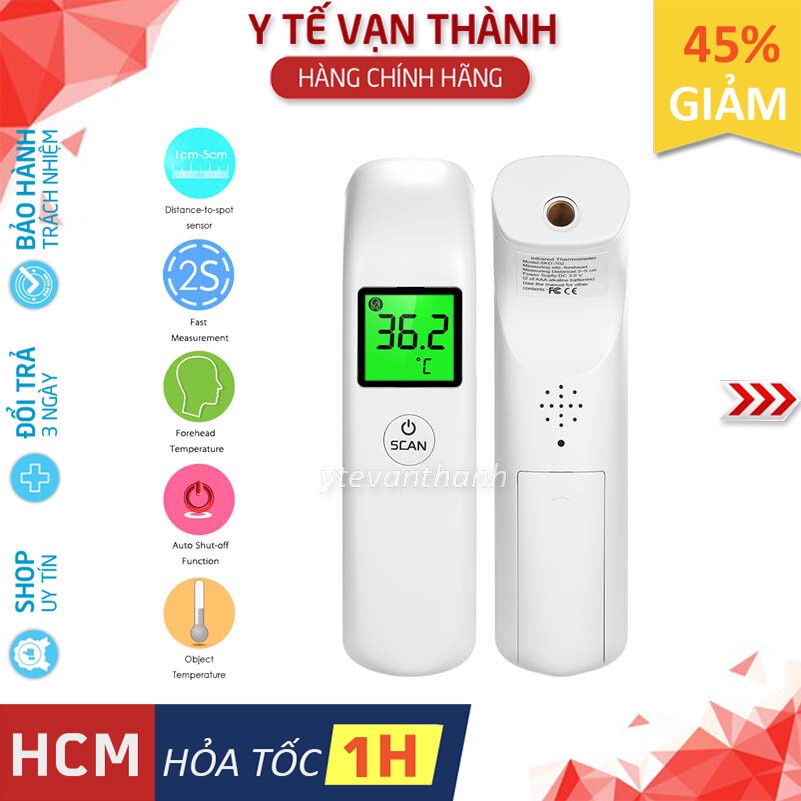 ✅ Nhiệt Kế Hồng Ngoại Đo Trán- JKD-702, màn hình màu, 2 chế độ đo -VT0443