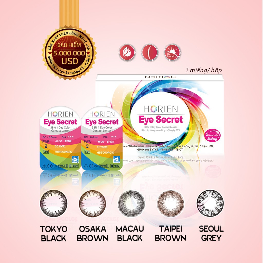 🌺Buianhngoc 🌺 Kính áp tròng màu dùng 1 ngày Eye Secret Contact Lens - OSAKA BROWN