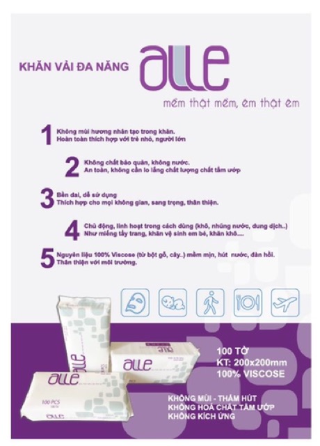 Khăn giấy tẩy trang Alle