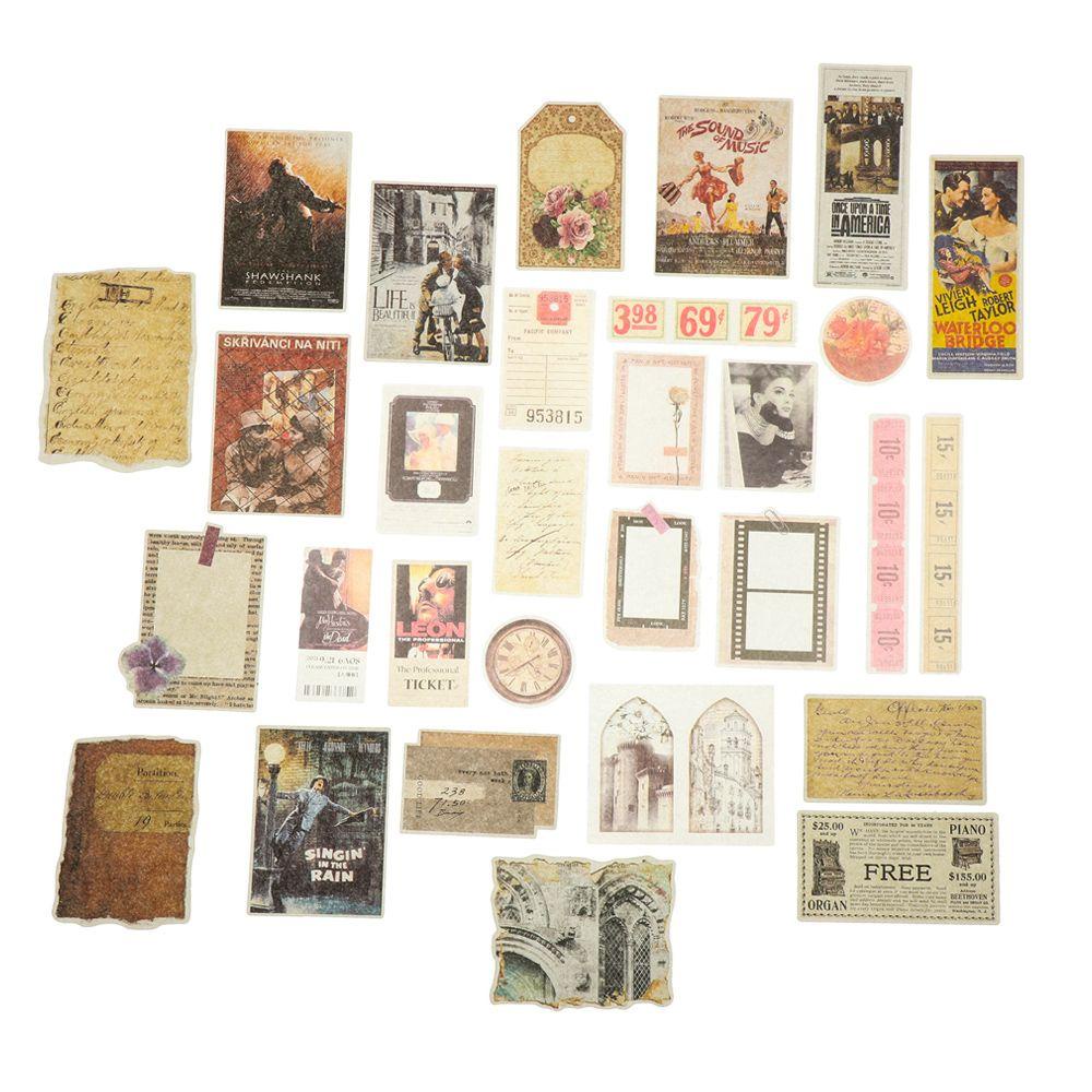 RAINBOW Thẻ Giấy Dán Trang Trí Album Ảnh Sáng Tạo Phong Cách Vintage