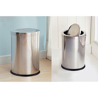 THÙNG RÁC INOX TRÒN NẮP LẬT