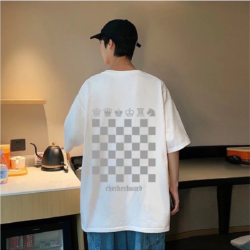 Áo Thun Dáng Rộng In Họa Tiết Phong Cách Hip Hop Đường Phố Hàn Quốc Thời Trang Mùa Hè Cho Nam Và Nữ M-8XL