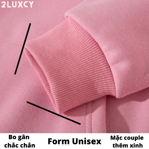 Áo khoác nỉ  Áo khoác hoodie nam nữ đẹp Quàng Châu form rộng Unisex chất nỉ ngoại 2 lớp dày dặn - LUXCY