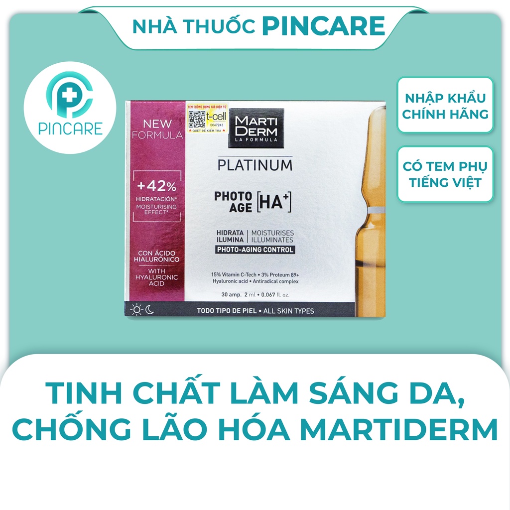 Tinh chất dưỡng da Martiderm Photo Age HA+(Ống Lẻ) dưỡng ẩm, sáng da, chống lão hóa - Hàng chính hãng -Nhà thuốc PinCare