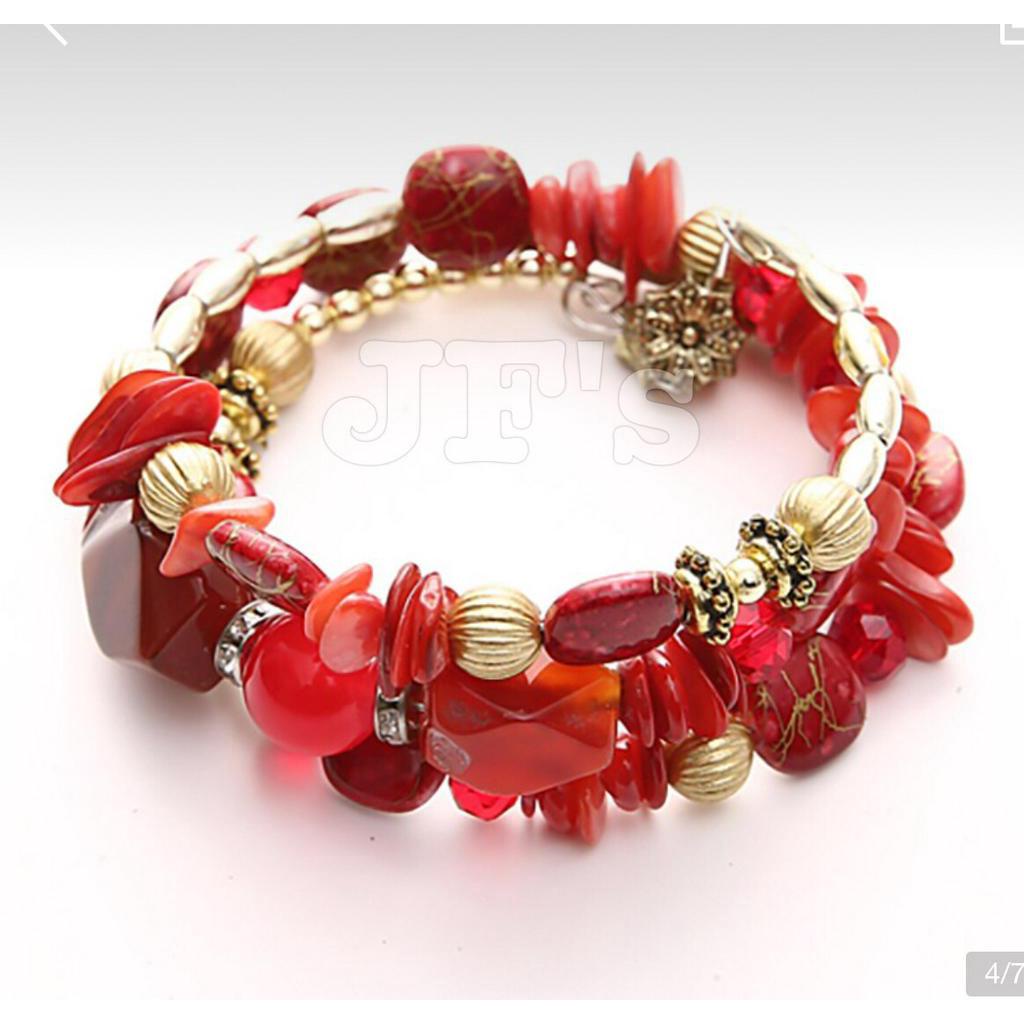 Vòng đeo tay nữ, vòng đeo tay nhiều lớp thời trang màu sẵ