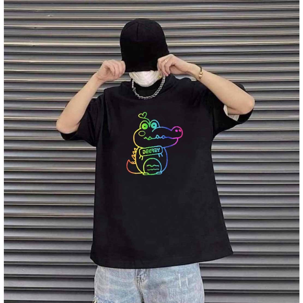 Áo thun phản quang tay lỡ degrey form rộng unisex